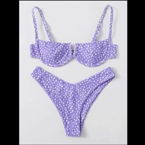 Shein swimsuit! Super cute lilac and white bikini